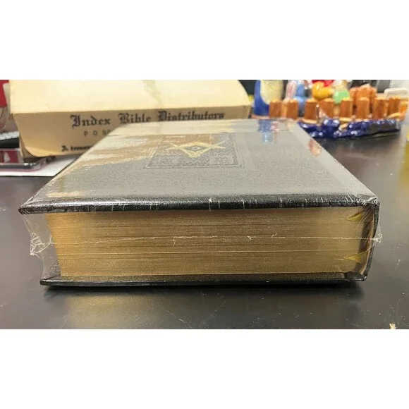 Vintage Large Masonic Holy Bible A.J. Holman Temple Illustrated Edition in Box